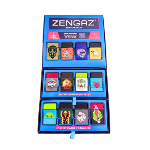 Zengaz Premium Jet Lighters Cube Display - Chip Jet - 48ct