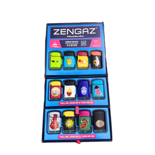Zengaz Premium Jet Lighters Cube Display - Mega Jet - 48 ct