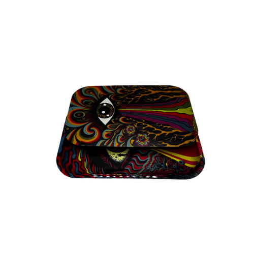 Aleaf Medium Metal Rolling Tray with Lid - Assorted Designs