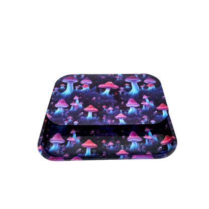Aleaf Medium Metal Rolling Tray with Lid - Assorted Designs