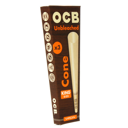 OCB - Cones - Virgin King Size Unbleached 3pk - 32ct