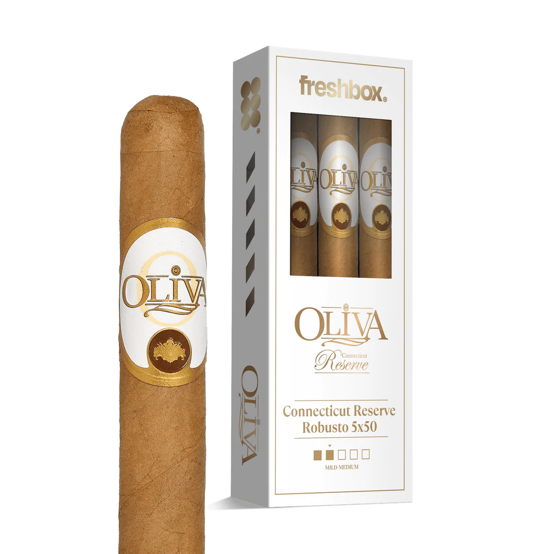 Oliva Connecticut Reserve Robusto 5x50 FreshBox Cigars - 3pk - 6ct