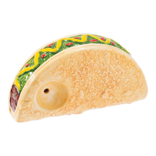 Wacky Bowlz - Ceramic Pipe - Fun Designs and Unique Shapes - 3.5" - Taco
