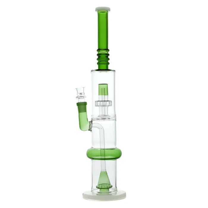 WP - 18" Ring Necked Dual Perc Straight Water Pipe