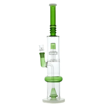 WP - 18" Ring Necked Dual Perc Straight Water Pipe