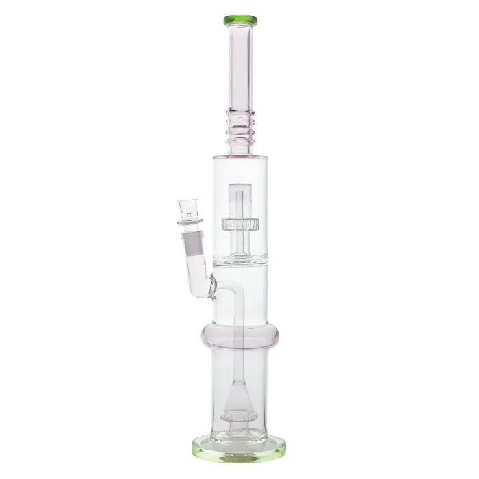 WP - 18" Ring Necked Dual Perc Straight Water Pipe