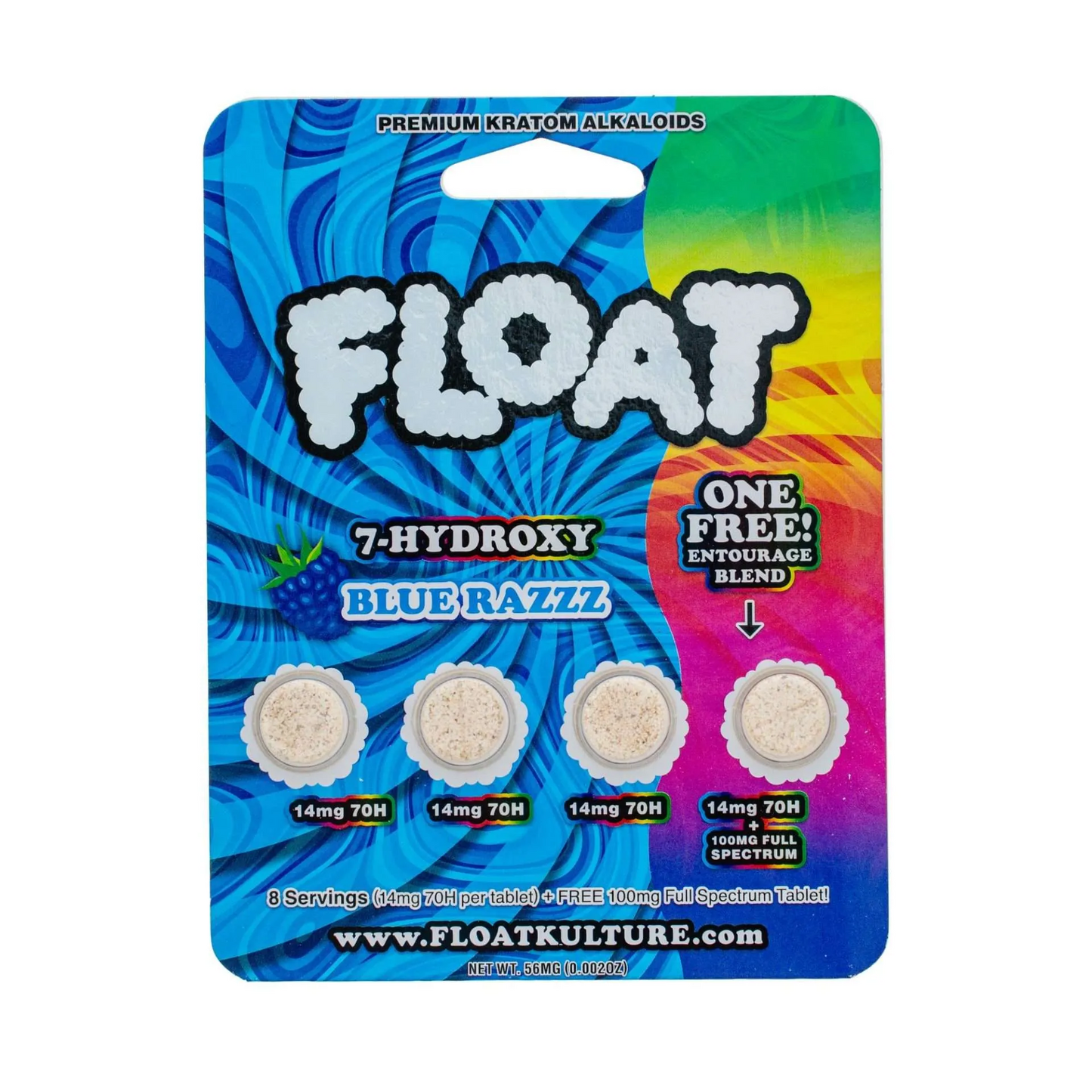 Float - 7-OH Tabs - Blue Razz - 14mg - 4pk - 10ct +