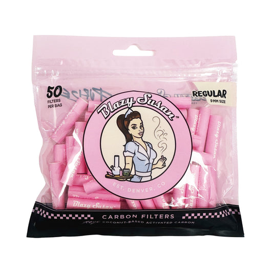 Blazy Susan - Tips - Pink - Carbon Filter - 50pk - 10ct