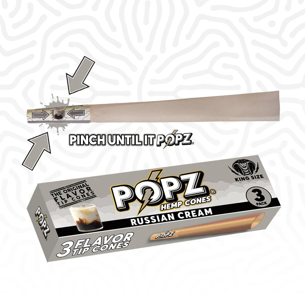 Popz Hemp Cones - King Size - 3pk - 12ct