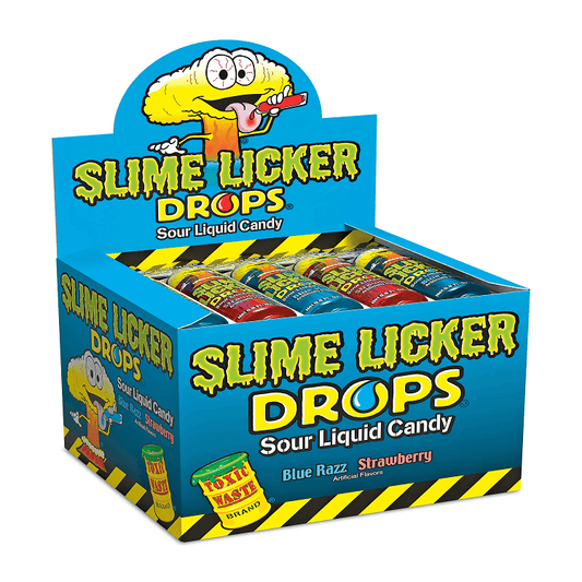 Slime Licker Drops Sour Liquid Candy - Blue Razz / Strawberry - 30ct