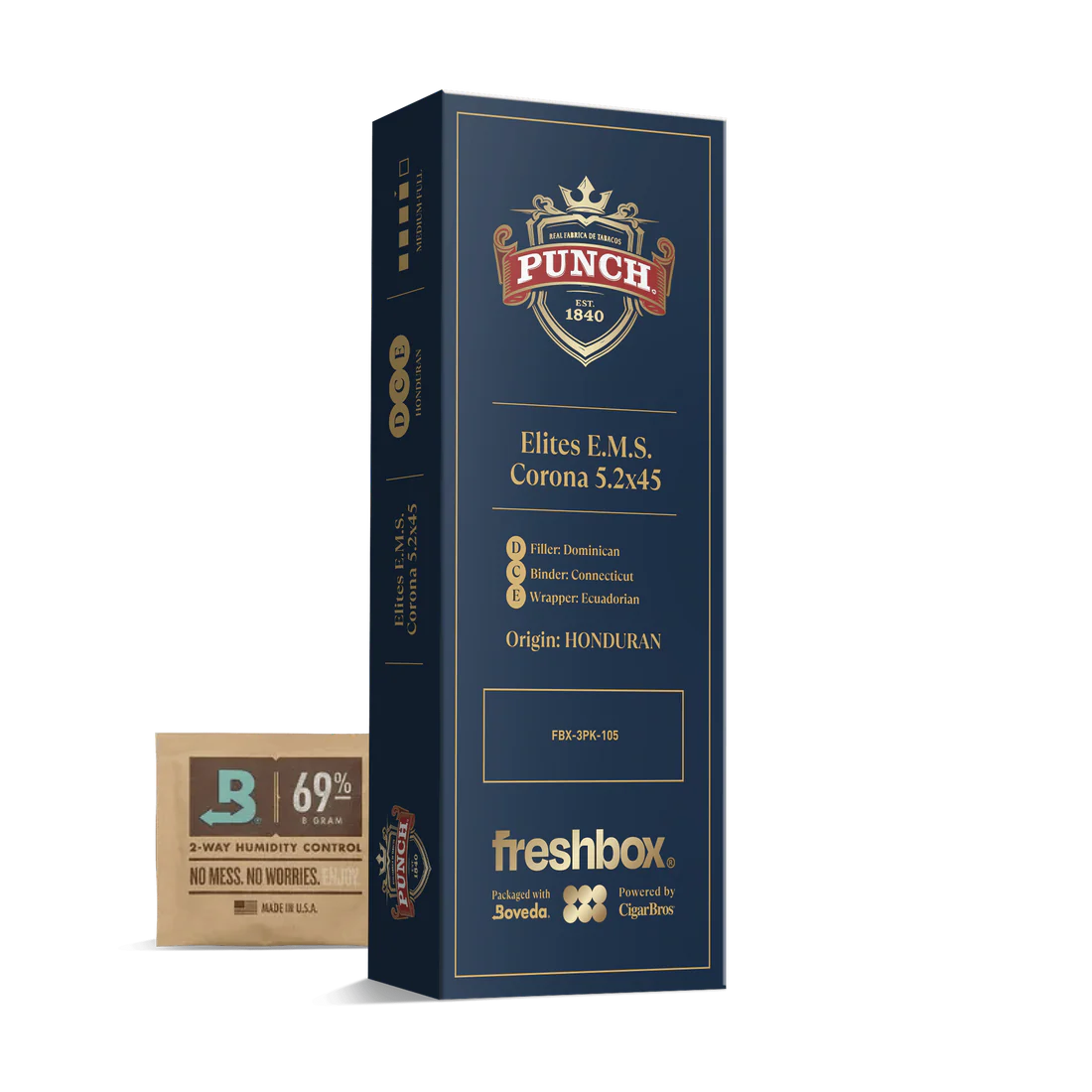 Punch Elites E.M.S. 5.2x45 FreshBox Cigars - 3pk - 6ct