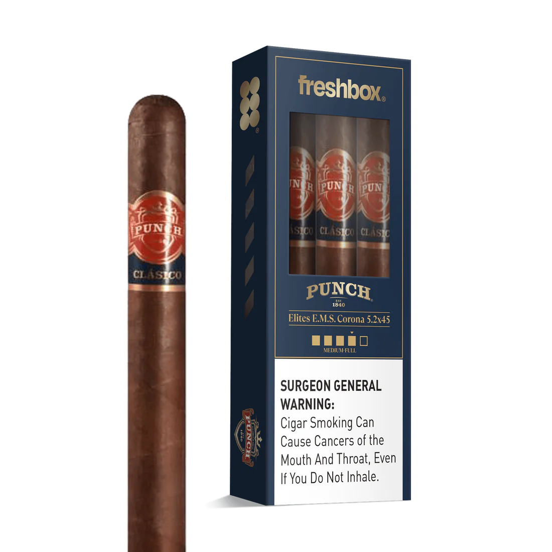 Punch Elites E.M.S. 5.2x45 FreshBox Cigars - 3pk - 6ct