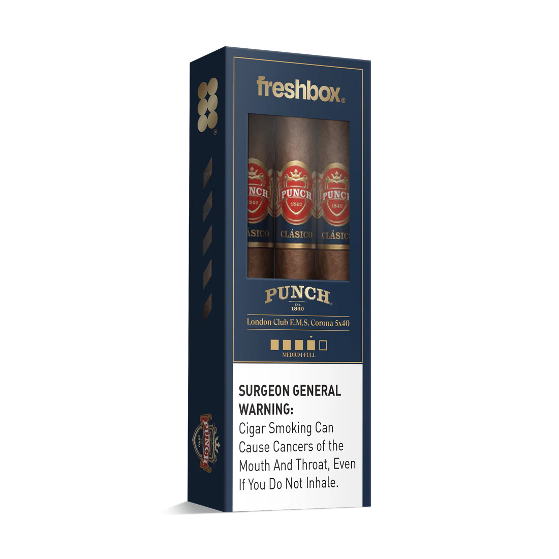 Punch London Club E.M.S. 5x40 FreshBox Cigars - 3pk - 6ct