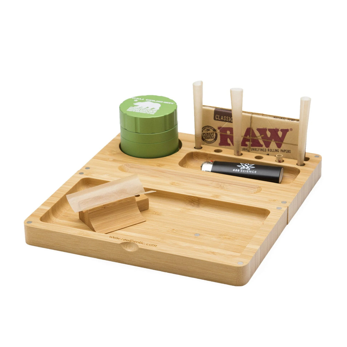 Raw - Backflip Striped Bamboo Magnetic Rolling Tray