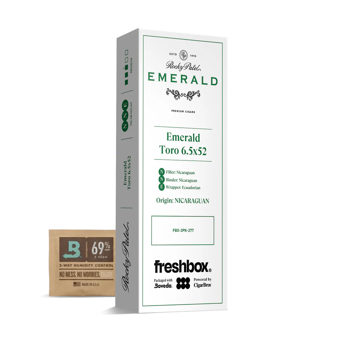 Rocky Patel Emerald Toro 6.5x52 FreshBox Cigars - 3pk - 6ct