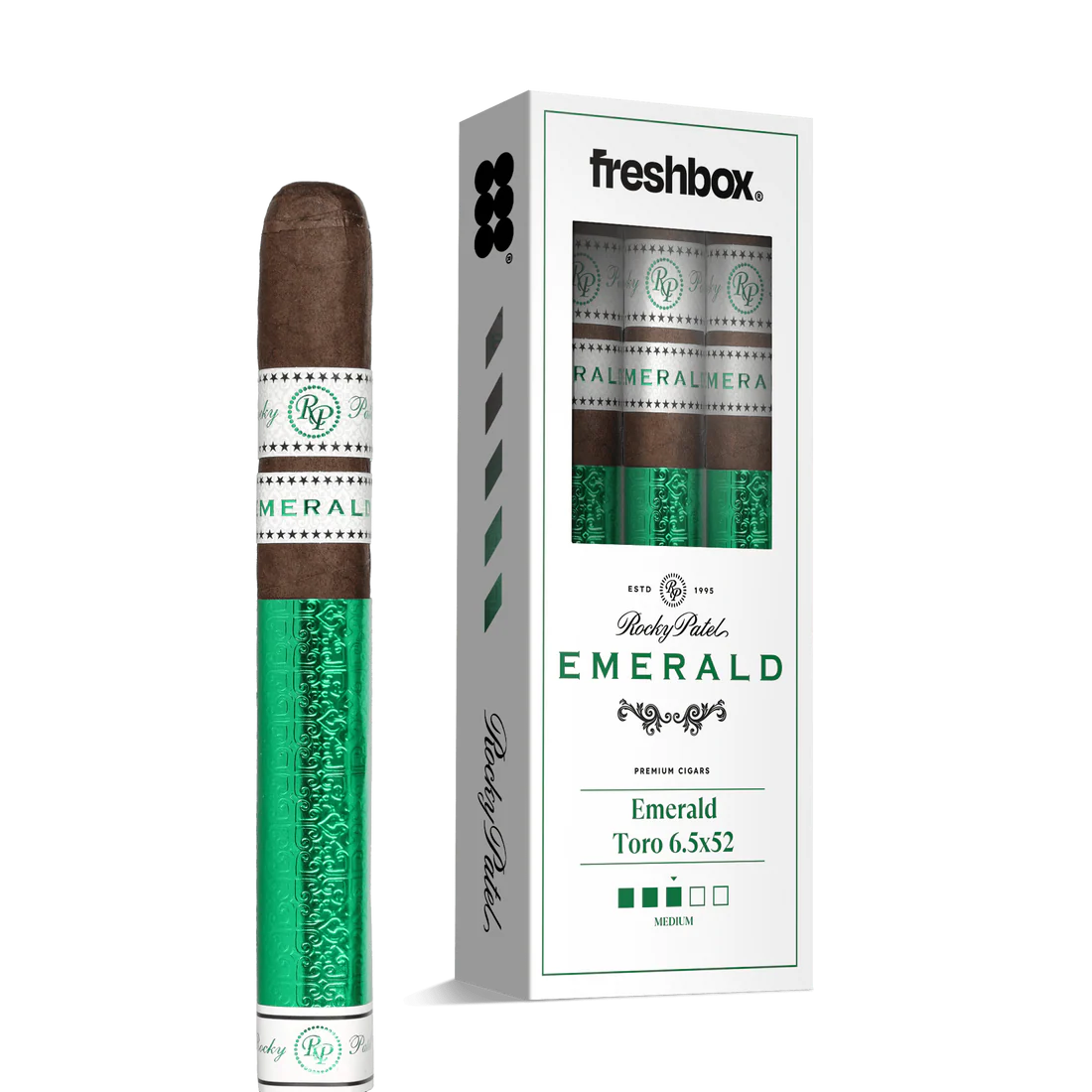 Rocky Patel Emerald Toro 6.5x52 FreshBox Cigars - 3pk - 6ct
