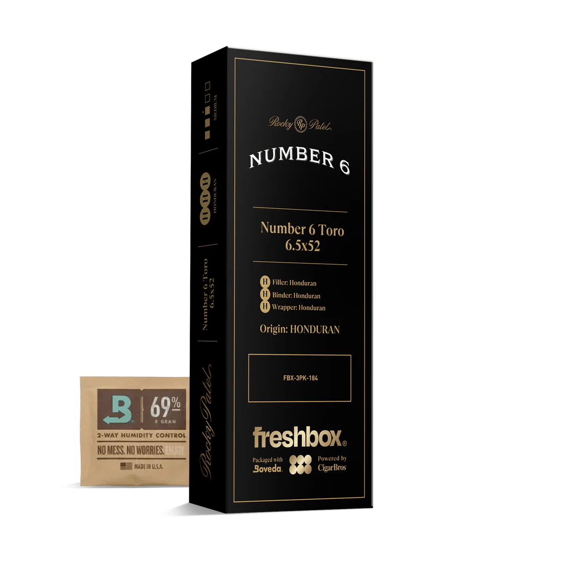 Rocky Patel Number 6 Toro 6.5x52 FreshBox Cigars - 3pk - 6ct