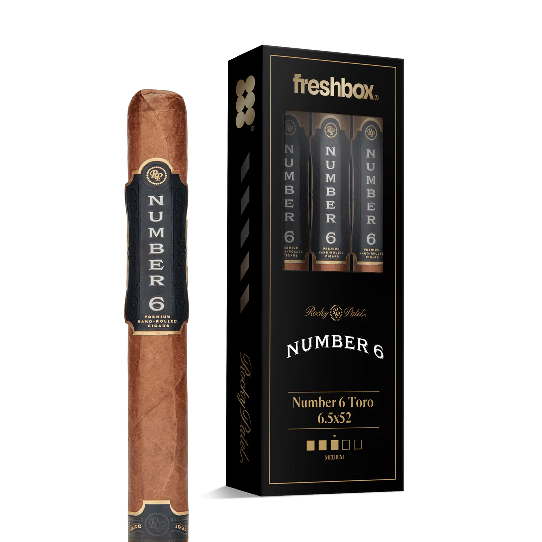 Rocky Patel Number 6 Toro 6.5x52 FreshBox Cigars - 3pk - 6ct