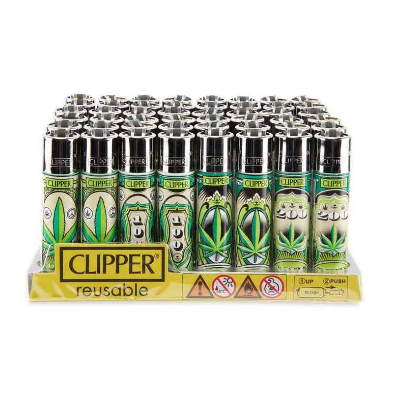 Clipper Lighter Display - Dollar Leaves - 48ct