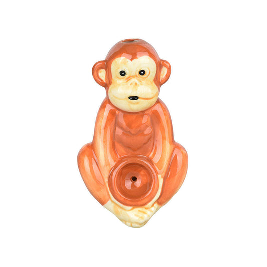 Wacky Bowlz - Ceramic Pipe - Fun Designs and Unique Shapes - 3.5" - Monkey