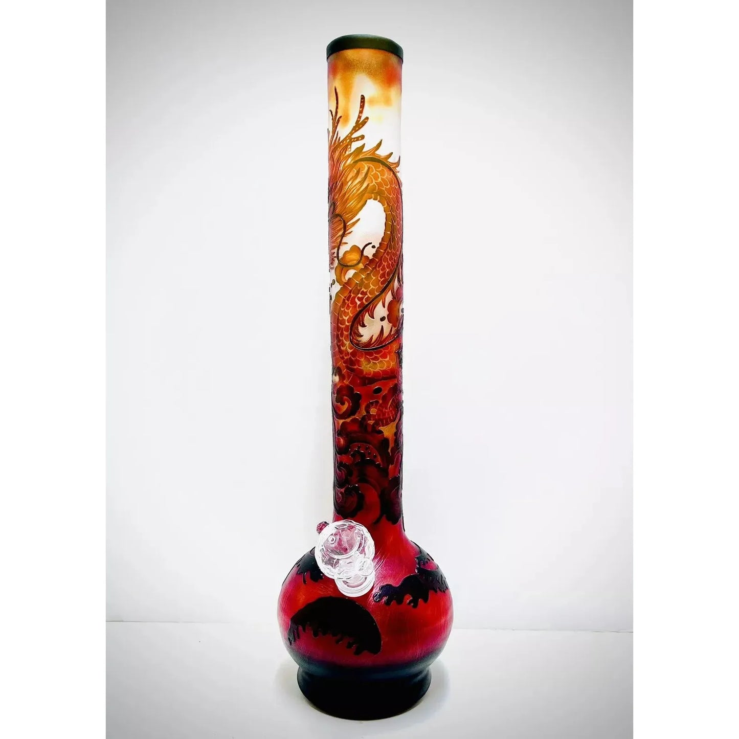 WP - 18" Soft Glass Sandblasted - Firestorm Dragon [ G116 ] +