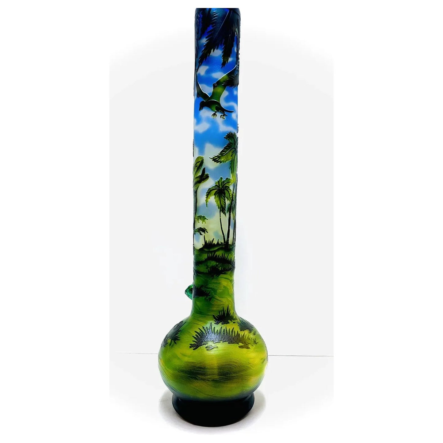 WP - 18" Soft Glass Sandblasted - Jurassic Park Dino [ G114 ] +