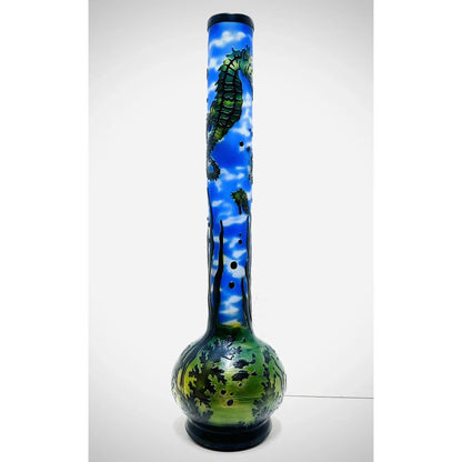 WP - 18" Soft Glass Sandblasted - Seahorse's Secret [ G111 ] +