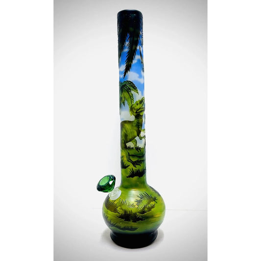 WP - 18" Soft Glass Sandblasted - Jurassic Park Dino [ G114 ] +