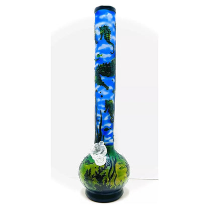 WP - 18" Soft Glass Sandblasted - Seahorse's Secret [ G111 ] +