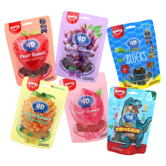 Amos - 4D Fruit Gummy Drinks Candy - 3oz - 12ct