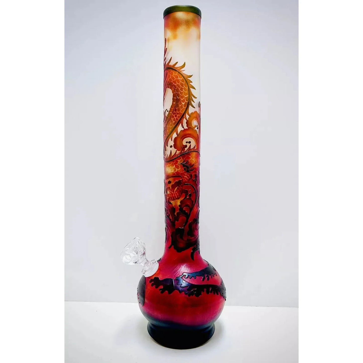 WP - 18" Soft Glass Sandblasted - Firestorm Dragon [ G116 ] +