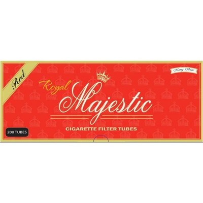 Royal Majestic Cig Tubes - King Size - Red - 200pk - 5ct