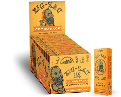 Zig Zag - 1 1/4 Papers + Tips - French Orange - Combo Pack - 24ct