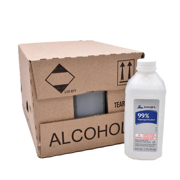Swan Isopropyl Alcohol - 99% - 16oz - 12ct