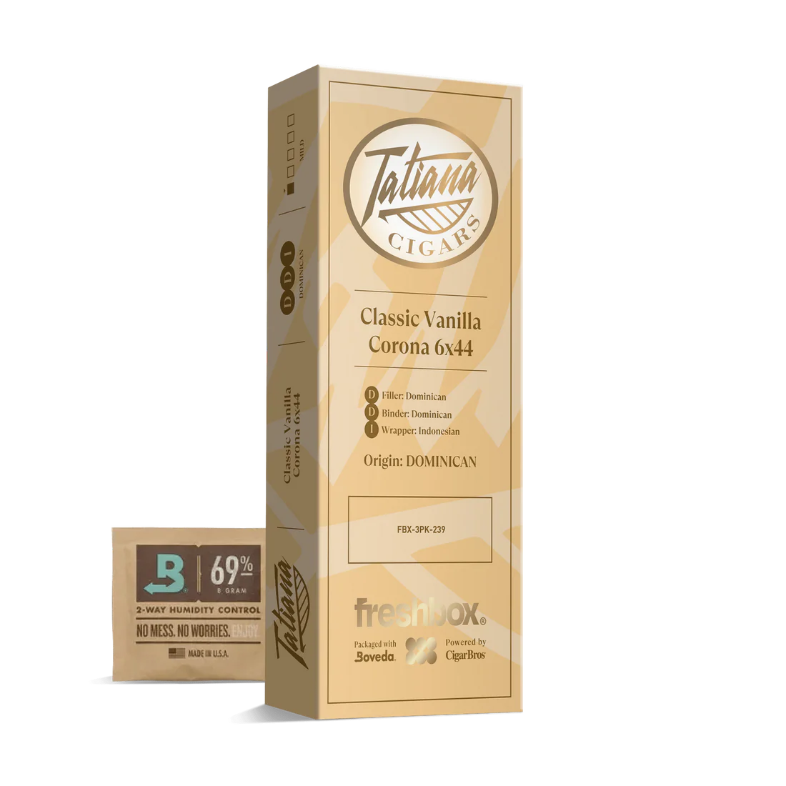 Tatiana Classic Vanilla Corona 6x44 FreshBox Cigars - 3pk - 6ct
