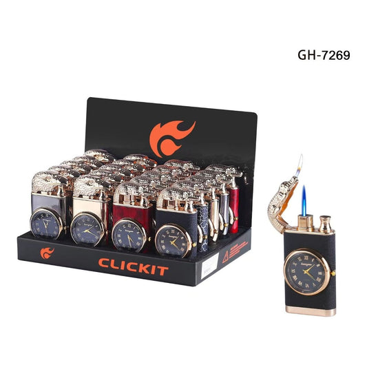 Clickit - Lighter - Crocodile 2 in 1 w/ Clock - 20ct [ GH-7269 ] +