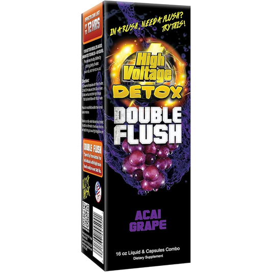 High Voltage Detox - Double Flush - Acai Grape (Liquid & Caps) [ HVDFAC24 ] +