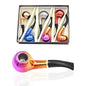 IDGAF Rainbow Finish Sherlock Hand Pipes - 6ct