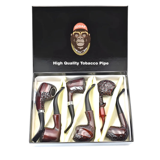 IDGAF Classic Wooden Sherlock Hand Pipe - 6ct