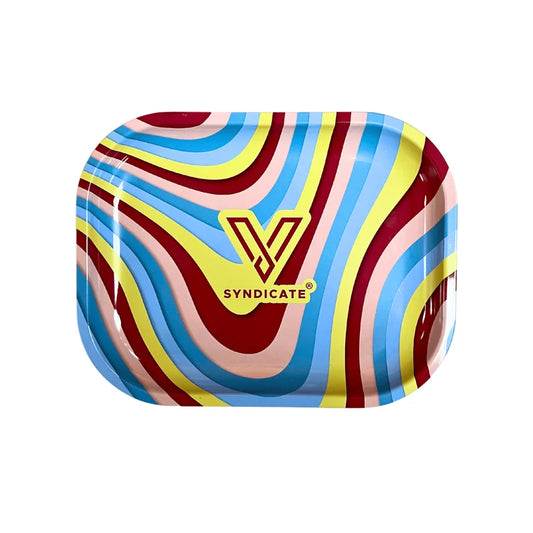 V Syndicate Roll N' Go - Medium 3D Magnetic Lid & Rolling Tray Combo - Melted Maroon