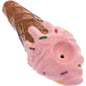 Wacky Bowlz - Ceramic Pipe - Fun Designs and Unique Shapes - 3.5" - Ice Cream Pink