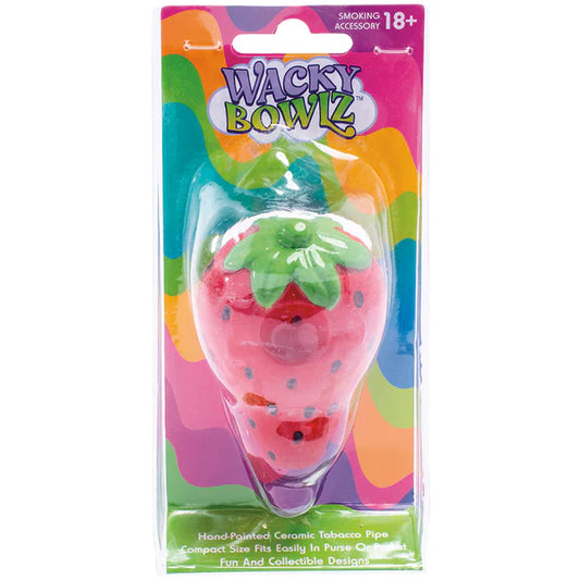 Wacky Bowlz - Ceramic Pipe - Fun Designs and Unique Shapes - 3.5" - Strawberry