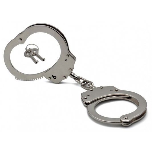 Double Locked Chained Handcuffs - Silver - LCH103SL