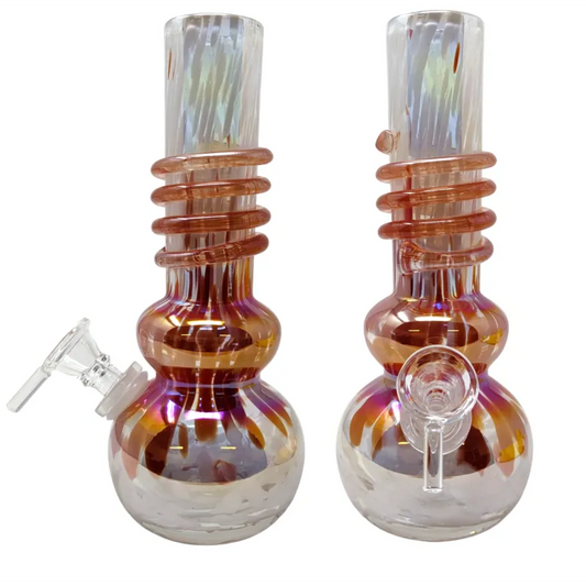 WP - 8" Dual Color Double Bubble w/ Wrap Soft Glass Water Pipe GOG