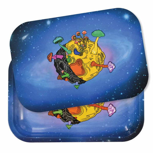 Zooted - Rolling Tray - Shroomy Planet w/ Magnetic Lid