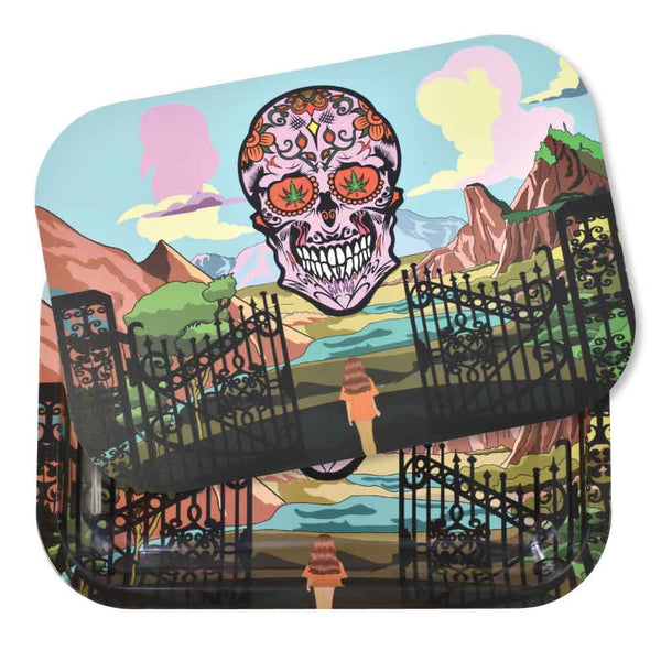 Zooted - Rolling Tray - Skully Planet w/ Magnetic Lid