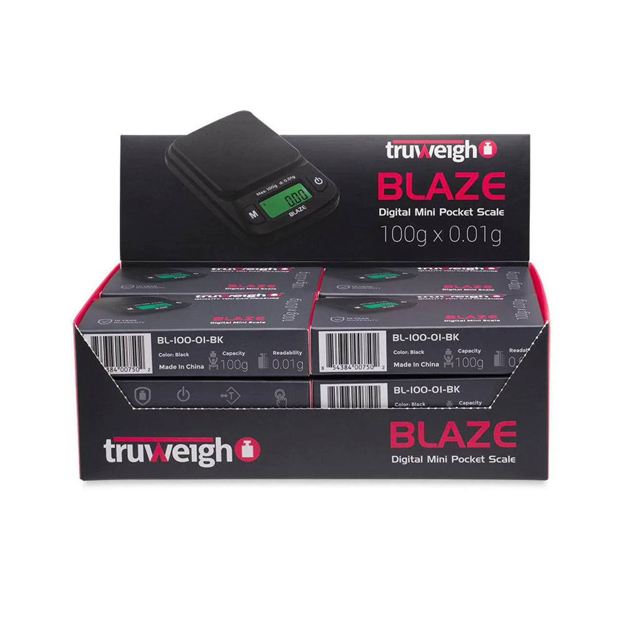 Truweigh Blaze Scale 100g x 0.01g - Black - 12ct