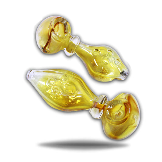 3.5" YELLOW FUME FLAT BODY HAND PIPE 14CT JAR