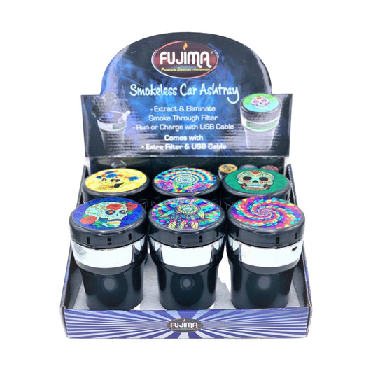 6CT SMOKELESS CAR ASHTRAY 
W/ USB CHARGER, 1 FILTER