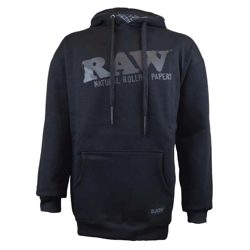 RAW Hoodie W/ Black Logo - Black